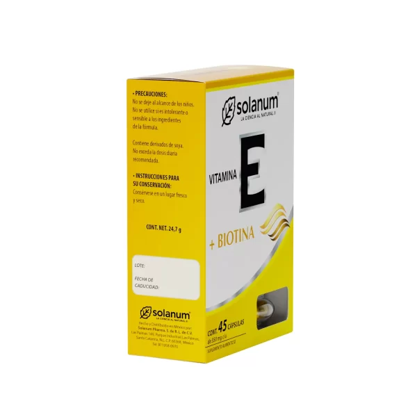 Vitamina E + Biotina 45 Cápsulas