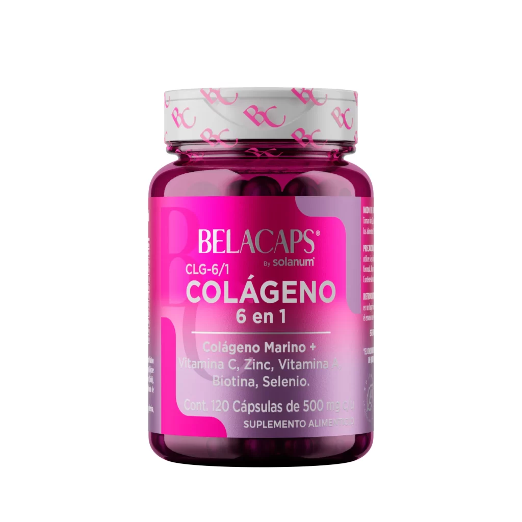 Colágeno 6 en 1 120 Cápsulas Belacaps Bote Rosa