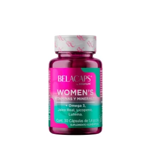 Womens Vitaminas y Minerales 30 Cápsulas Belacaps Bote Rosa